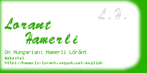 lorant hamerli business card